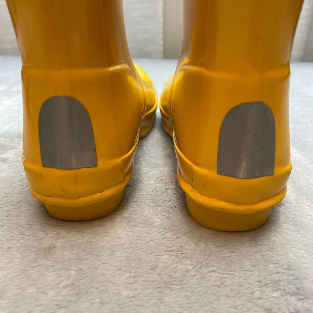 Hunter Kids Gloss Rain Boots Boys 2 Girls 3 Yellow Waterproof Outdoor Wellington